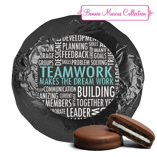 Personalized Bonnie Marcus Collection Teamwork Word Cloud Assembled Belgian Chocolate Covered Oreos (24 Pack)