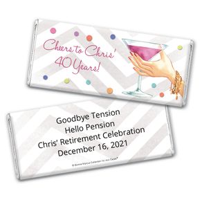 Here's to You Retirement Favors Personalized Candy Bar - Wrapper Only