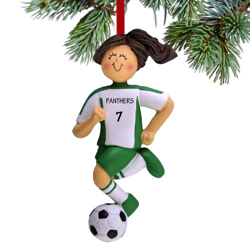 Personalized Soccer Girl Green Uniform