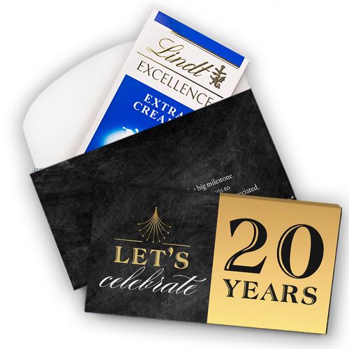 Deluxe Personalized Work Anniversary Let's Celebrate Lindt Chocolate Bar in Gift Box (3.5oz)