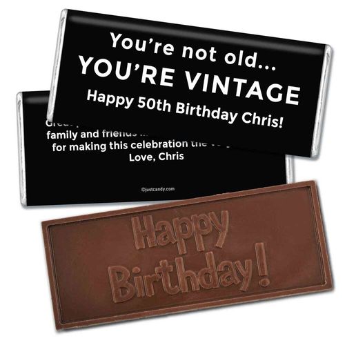 Birthday Personalized Embossed Chocolate Bar You're Vintage