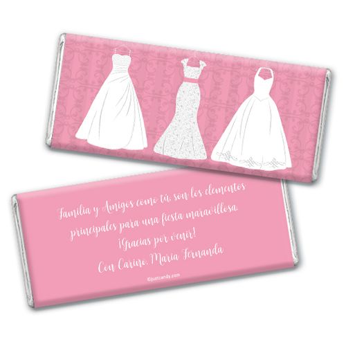 Personalized Quinceaera 3 White Dresses Chocolate Bar