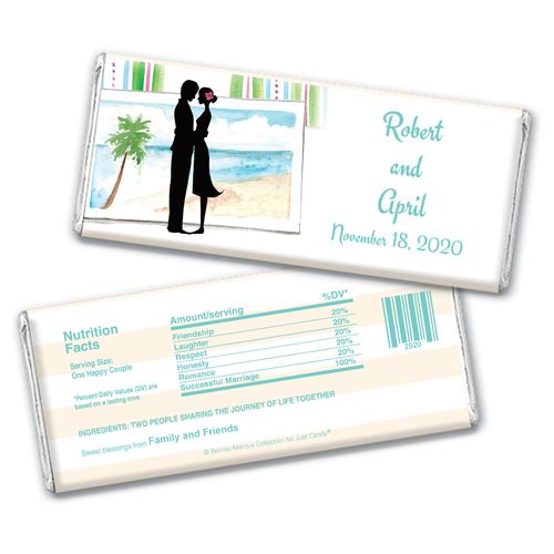 Bonnie Marcus Collection Personalized Chocolate Bar Wedding Favors Tropical I Do Wedding