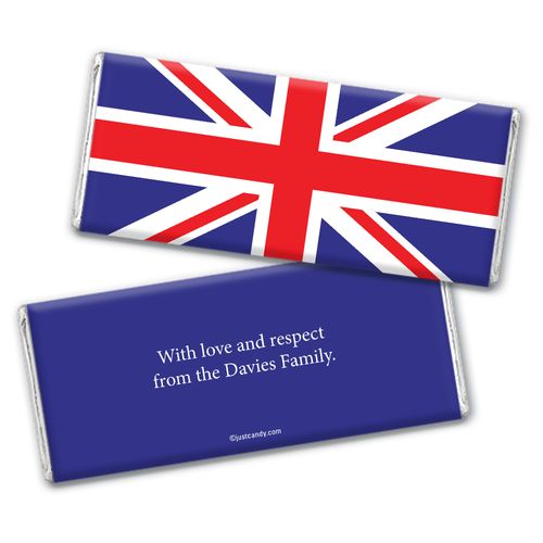 British Flag Personalized Candy Bar - Wrapper Only
