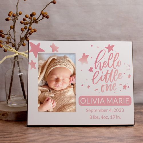 Personalized Picture Frame - Hello Little One Pink