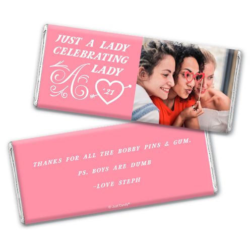 Personalized Valentine's Day A Lady Celebrating a Lady Chocolate Bar Wrappers Only