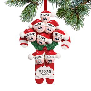 Personalized Candy Cane Family of 8