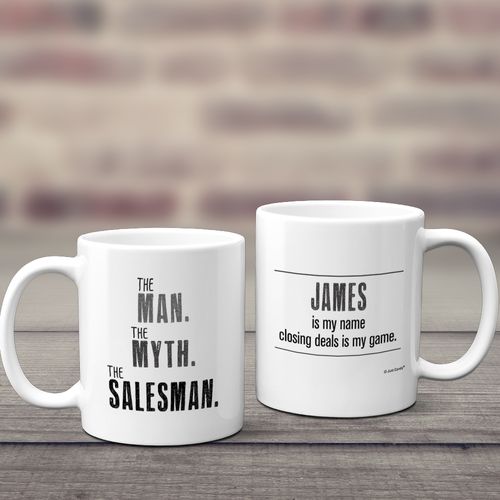 Personalized The Man, The Myth, The Salesman 11oz Mug Empty