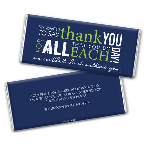 Personalized Thank You Word Cloud Chocolate Bar