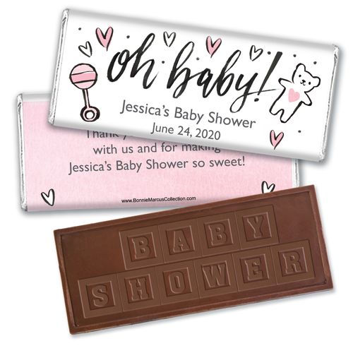 Personalized Bonnie Marcus Baby Shower Icons Embossed Chocolate Bar