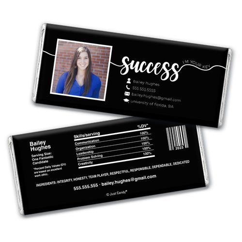 Personalized Resume Photo Chocolate Bar & Wrapper