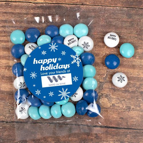 Personalized Christmas Candy Bag with JC Chocolate Minis - Snowflake Flurry Add Your Logo