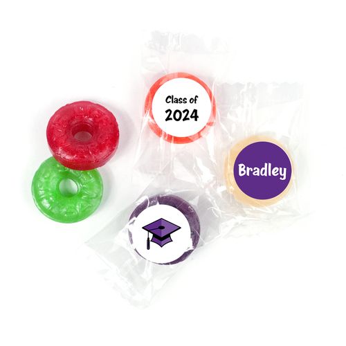 Two Tone Personalized Graduation LifeSavers 5 Flavor Hard Candy Assembled