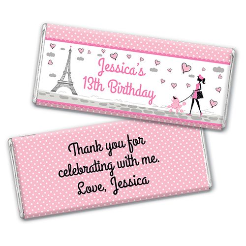Personalized Birthday Poodle Chocolate Bar Wrappers