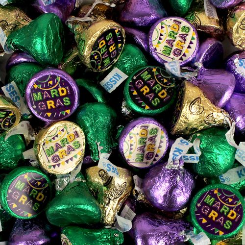 Let's Party Mardi Gras Hershey's Kisses Candy - Assembled 100 Pack
