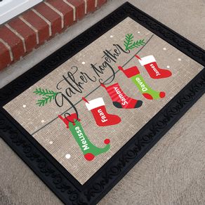 Personalized 18" x 30" Doormat Gather Together Stocking Family of 5