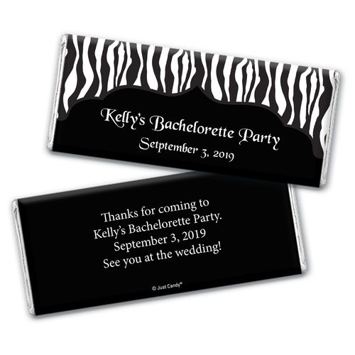 Hot Stripes Bachelorette Party Favors Personalized Candy Bar - Wrapper Only