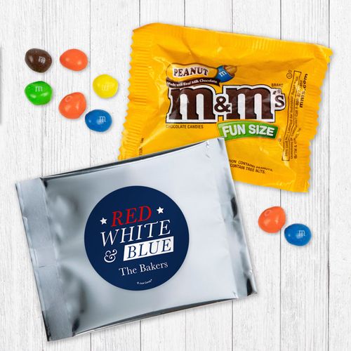 Personalized Patriotic Red White and Blue - Peanut M&Ms