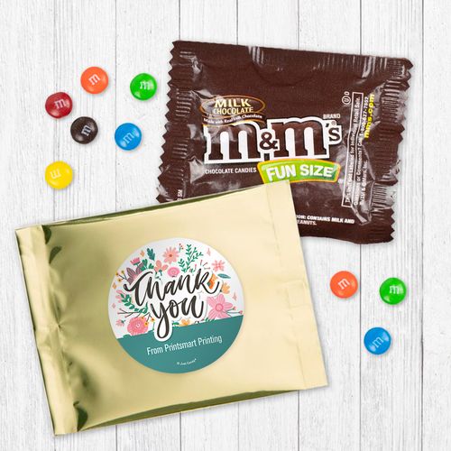 Personalized Thank You Spring Floral - Milk Chocolate M&Ms
