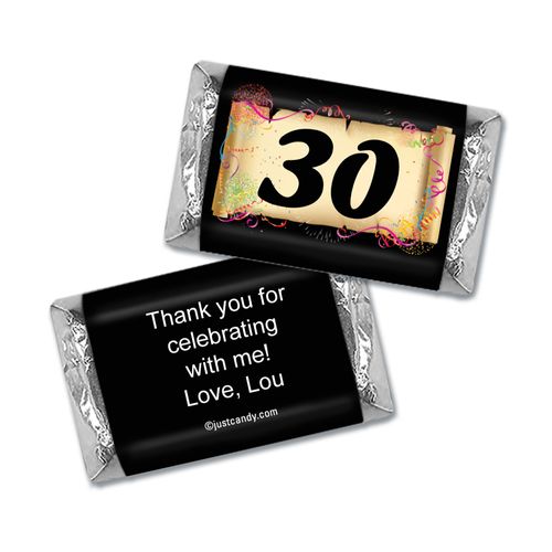 Milestones Personalized Hershey's Miniatures Wrappers 30th Birthday Chocolates Commemorate