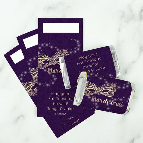 Personalized Mini Wrappers Only - Mardi Gras Golden Elegance