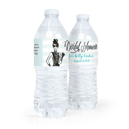 Personalized Bridal Shower Showered in Vogue Water Bottle Sticker Labels (5 Labels)