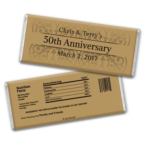 Vintage Vision Anniversary Favors Personalized Hershey's Bar Assembled