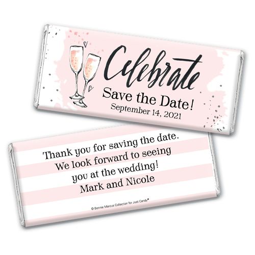 The Bubbly Custom Save the Date Personalized Candy Bar - Wrapper Only