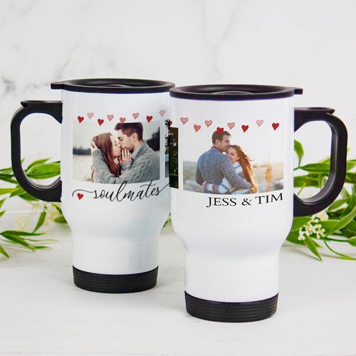 Personalized Stainless Steel Travel Mug (14oz) - Soulmates
