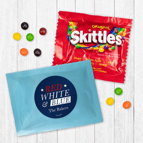 Personalized Patriotic Red White and Blue - Skittles