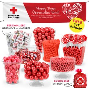 Personalized Nurse Appreciation First Aid Heart Deluxe Candy Buffet