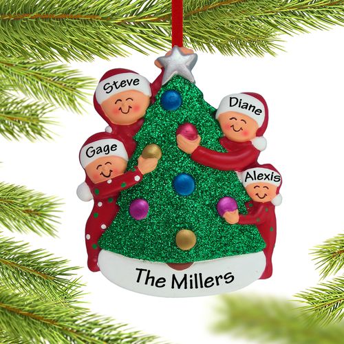 Personalized Family Decorating the Tree 4