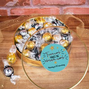 Personalized Teamwork Stars Gift Tin - Lindor Truffles by Lindt
