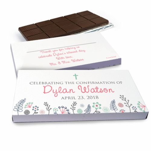 Deluxe Personalized Confirmation Garden of Blessings Chocolate Bar in Gift Box (3oz Bar)