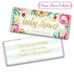 Personalized Bonnie Marcus Chocolate Bar & Wrapper - Baby Shower Stripes
