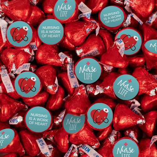Nurse Appreciation Week Hershey's Kisses Candy - Assembled 100 Pack