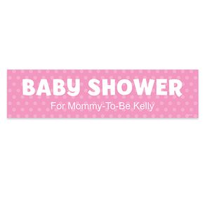 Personalized Baby Shower Polka Dots 5 Ft. Banner