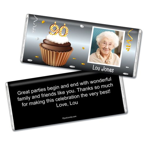Personalized 90th Birthday Milestones Chocolate Bar & Wrapper