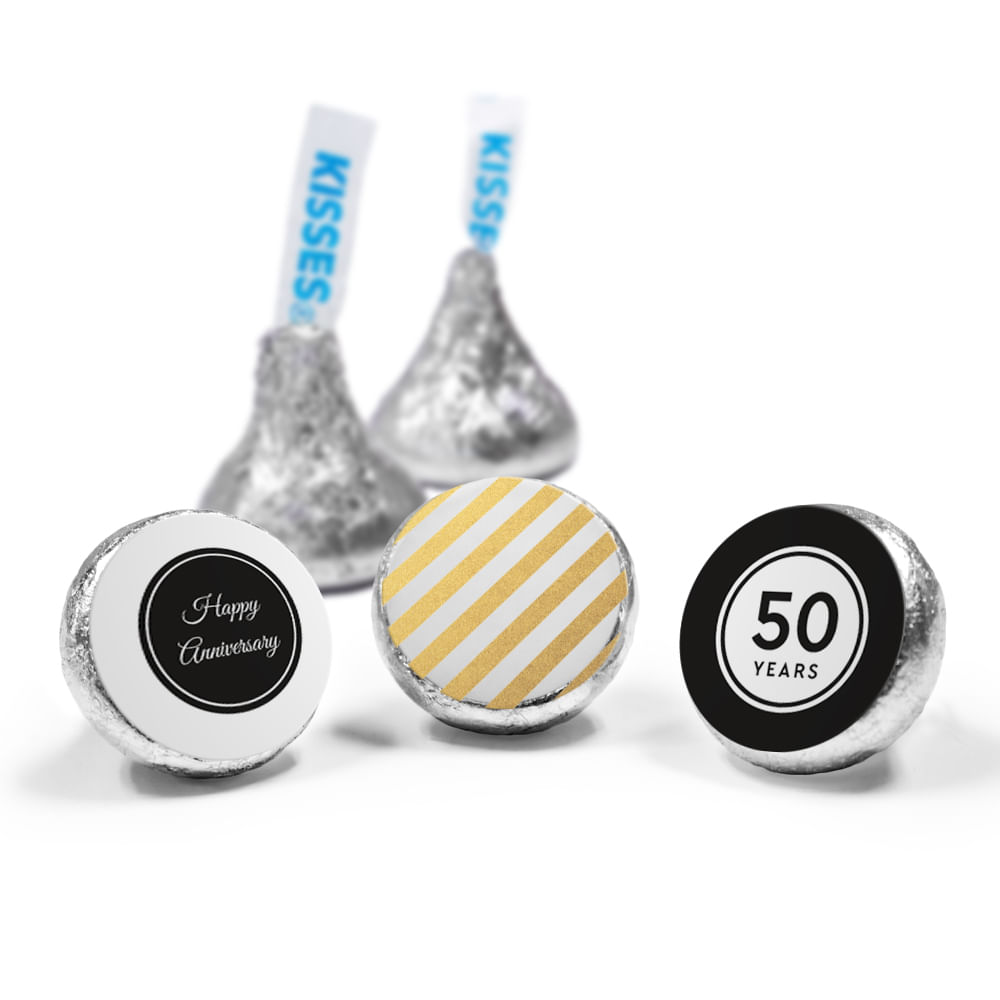 Personalized HERSHEY'S KISSES Shimmering Stripes Anniversary Favors ...