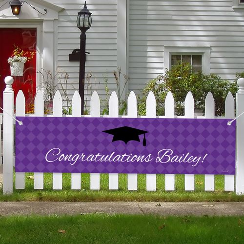 Personalized Graduation Checker Pattern 5 Ft. Banner