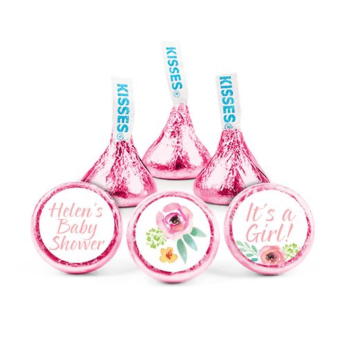 Personalized Baby Shower Pink Blossom Hershey's Kisses