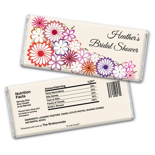 Shower Flowers Bridal Party Favors Personalized Candy Bar - Wrapper Only