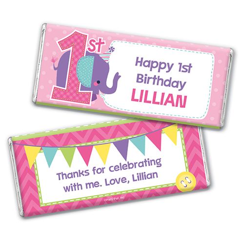 Personalized Birthday Elephant Chocolate Bar & Wrapper