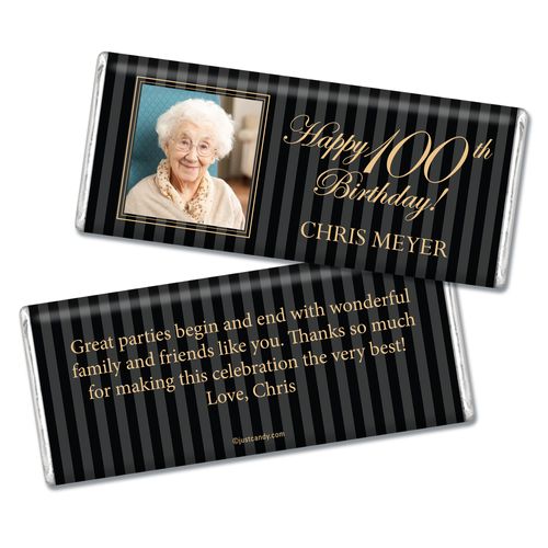 Formal Photo 100th Birthday Personalized Hershey's Bar Assembled