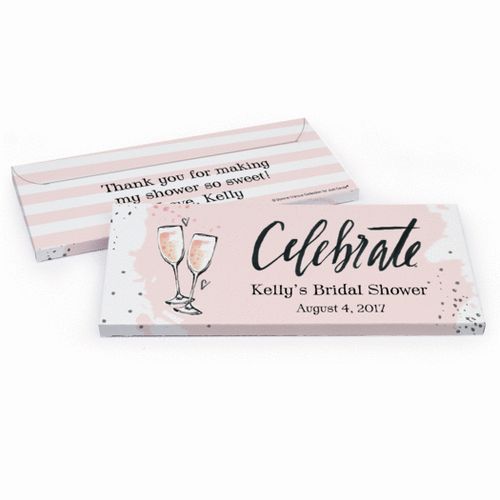 Deluxe Personalized Bubbly Bridal Shower Chocolate Bar in Gift Box