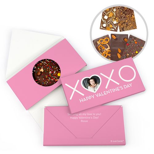Personalized XOXO Valentine's Day Gourmet Infused Belgian Chocolate Bars (3.5oz)