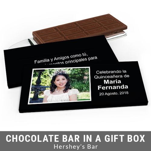Deluxe Personalized Instantnea Quinceanera Chocolate Bar in Gift Box