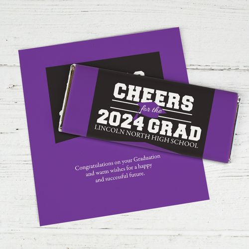 Personalized Graduation Cheers Grad! Candy Bar Wrapper Only