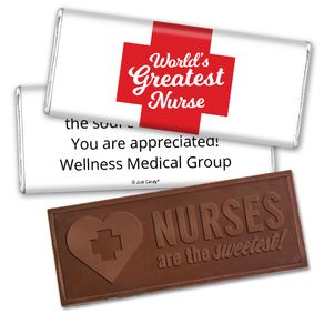 Personalized Red Cross Embossed Nurse Chocolate Bar