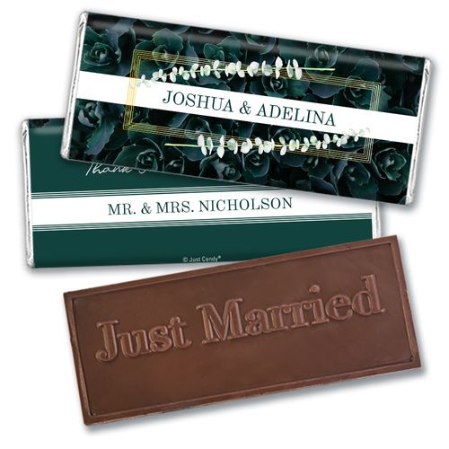 Personalized Enchanting Bloom Wedding Embossed Chocolate Bars